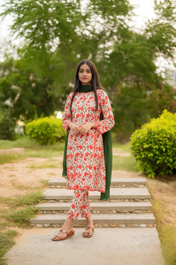 Digital Floral Print 3 Piece Lawn