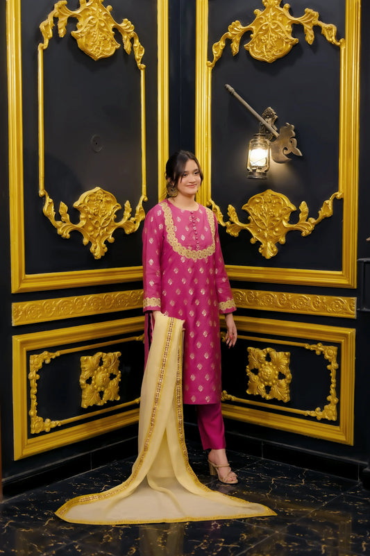 Magenta Heritage Attire 2 Piece Suit - Shade For Teen 