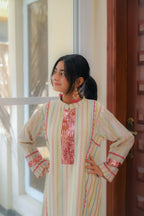 Blush Radiance Striped Kurta 2 Piece Suit - Shade For Teen 