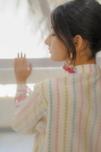 Blush Radiance Striped Kurta 2 Piece Suit - Shade For Teen 