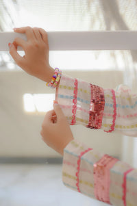 Blush Radiance Striped Kurta 2 Piece Suit - Shade For Teen 