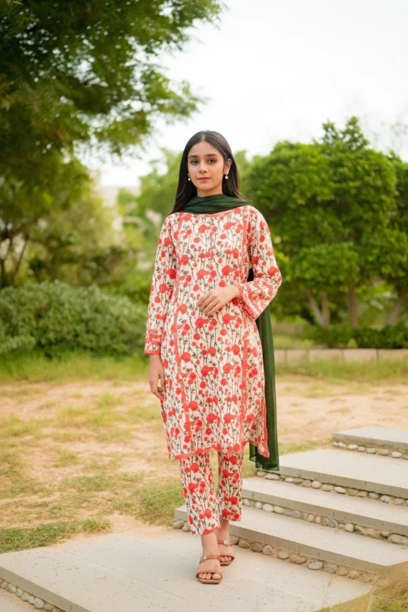 Floral Digital Print 2 Piece Lawn - Shade For Teen 