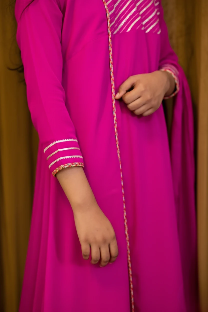 Hot Pink 3 Piece Georgette Suit