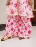 White Base With Pink Cotton Silk