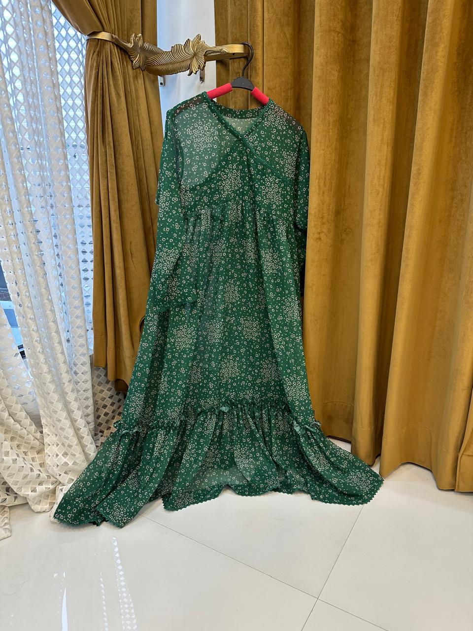 Emerald Bloom 2 Piece Frock