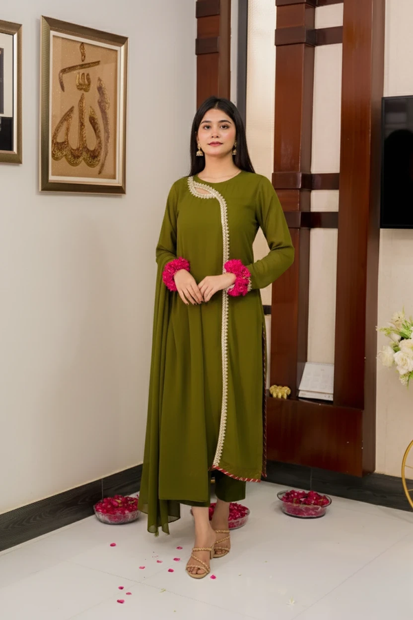 Seaweed Georgette 3 Piece Suit