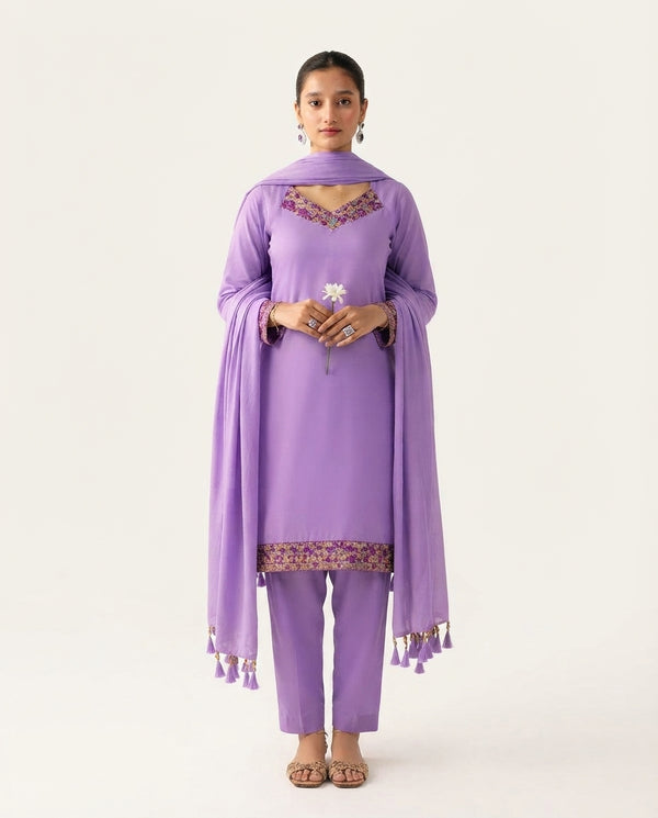 Lavender Embellished Georgette Suit (Adults)