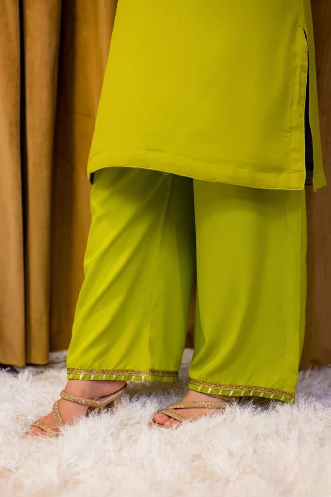 Lime Green Georgette 3 Piece Suit
