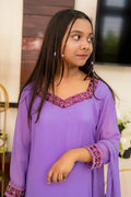 Lavender Embellished Georgette Suit (Adults) - Shade For Teen 