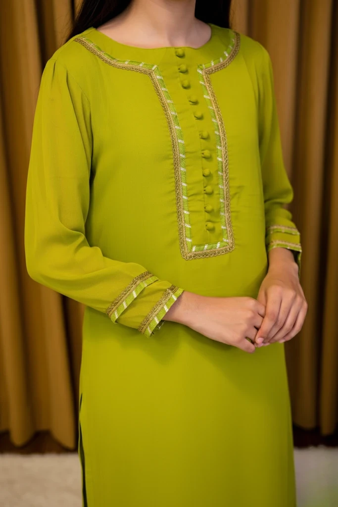 Lime Green Georgette 3 Piece Suit