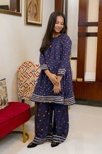 Indigo With Multi Color Polka Dot - Shade For Teen 