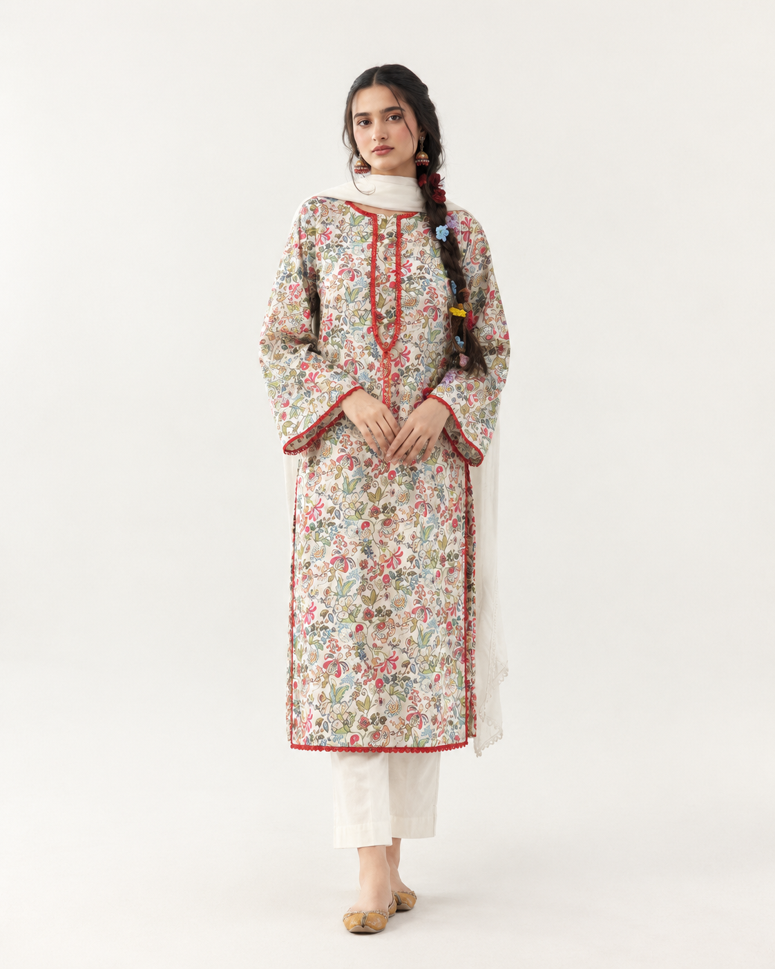 Soft Ivory Base With Delicate Floral Print