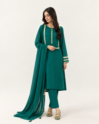 Sea Green Georgette 3 Piece Suit (Adults)