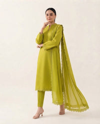 Lime Green Georgette 3 Piece Suit (Adults)