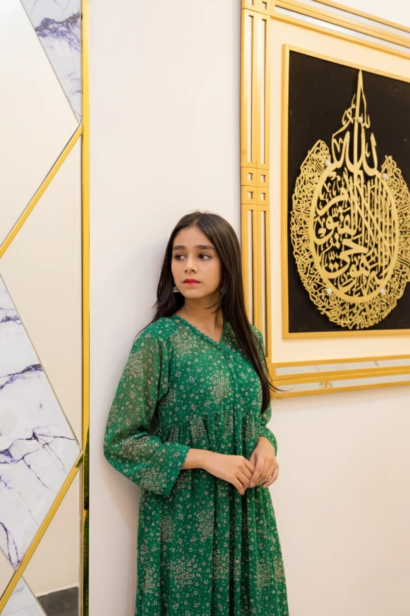 Emerald Bloom 2 Piece Frock