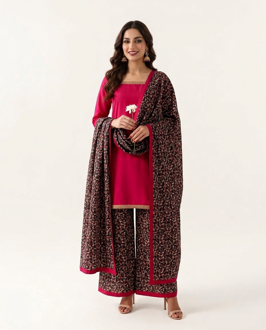 Square Neck Kurta With Vibrant Plazzo (Adults)