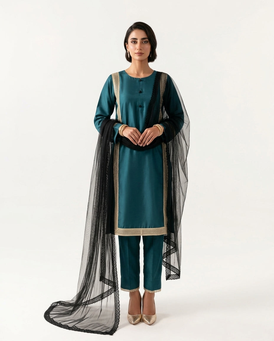 Teal Royal Glow 3 Piece Suit (Adults)