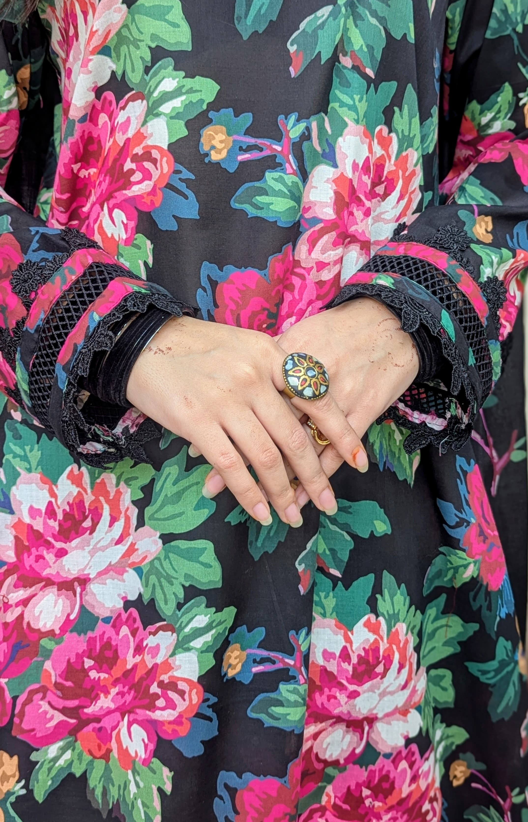 Midnight Blossom Floral 3 Piece Lawn