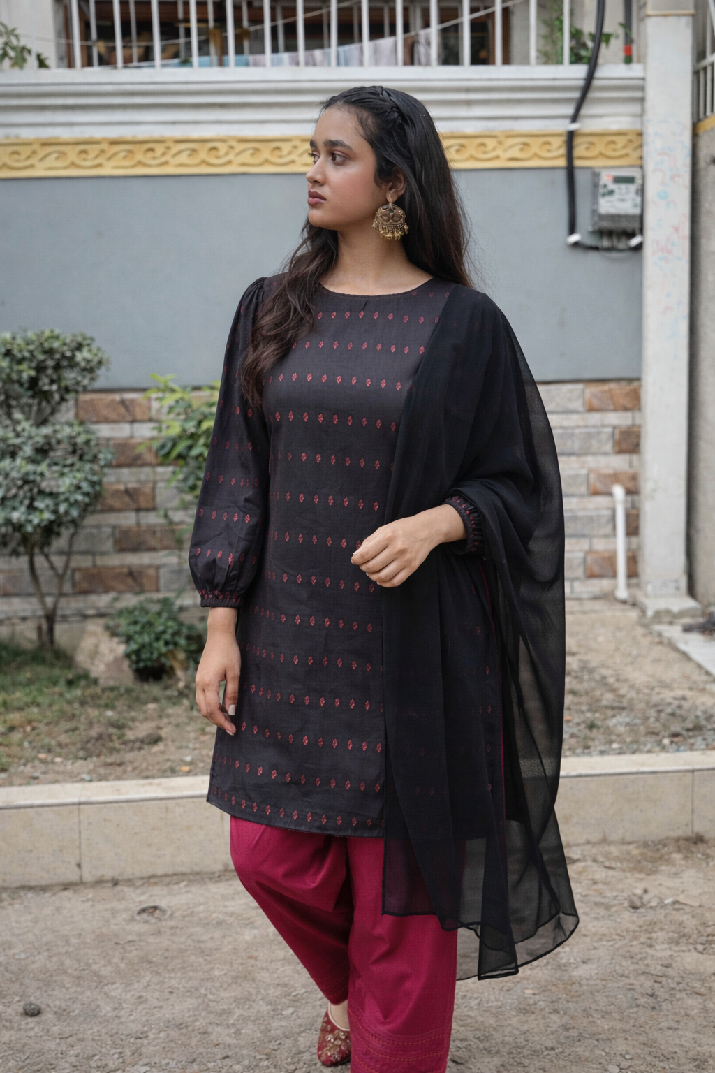 Charcoal Elegance Kurta Set