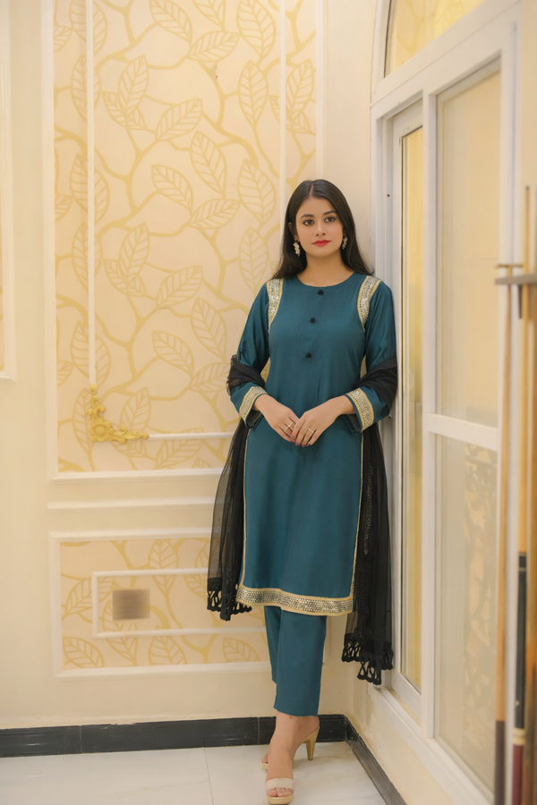 Teal Royal Glow 3 Piece Suit