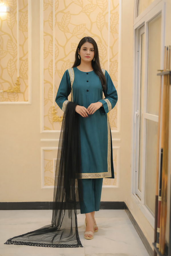 Teal Royal Glow 3 Piece Suit (Adults)