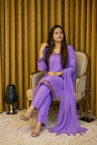 Lavender Embellished Georgette Suit (Adults)