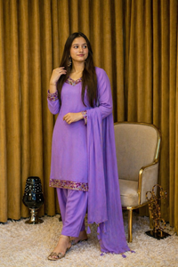 Lavender Embellished Georgette Suit (Adults)