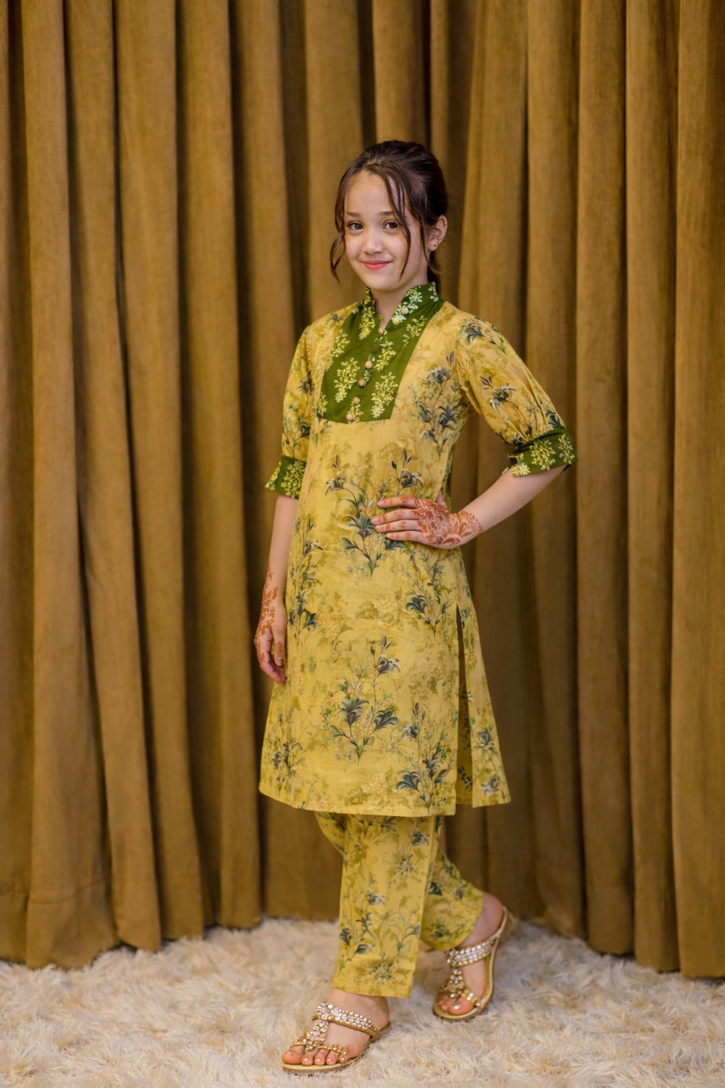 Floral Print 2 Piece Digital Lawn