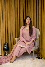 Embraided Tea Pink 3 Piece Georgette