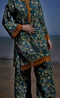 Elegant Green Floral Set