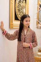 Multicolor Floral Print Long Frock - Shade For Teen 