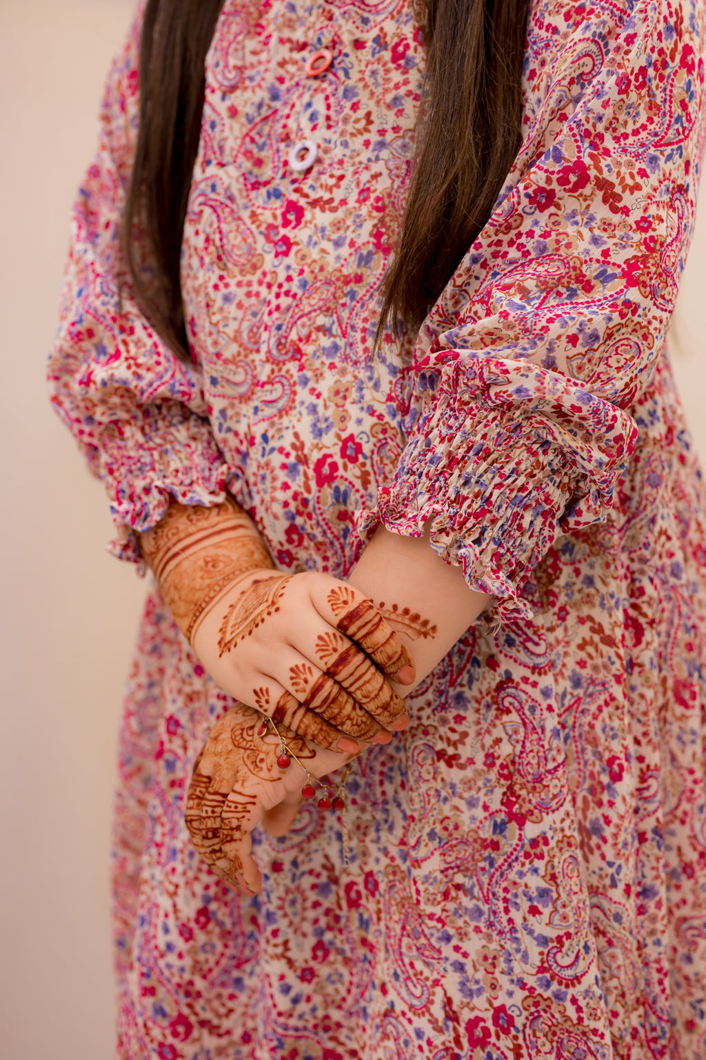 Creambase Multicolor Floral 2 Piece Kalidar Frock