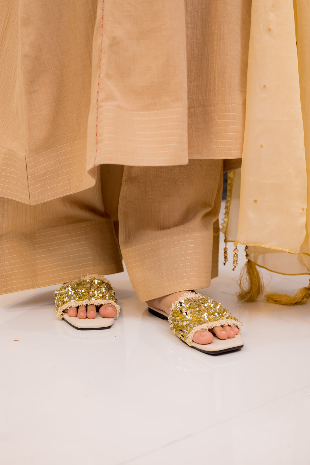 Long Patter Cotton Crush 2 Piece Suit