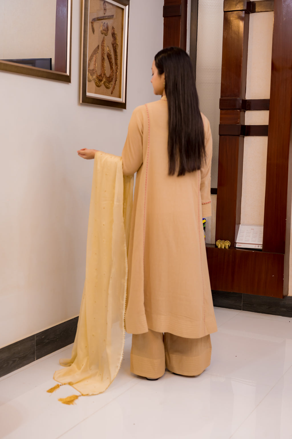 Long Pattern Cotton Crush 2 Piece Suit