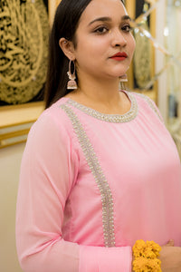 Pink 3 Piece Georgette Suit (Teens)