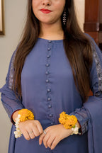 Grey periwinkle Georgette Suit (Teens) - Shade For Teen 