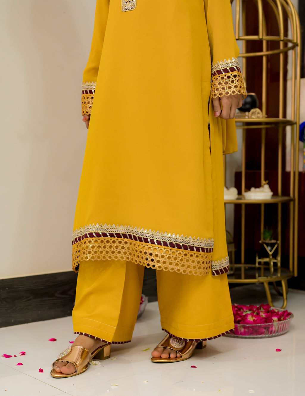 Mustard Color Georgette 3 Piece Suit