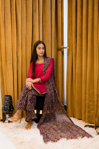 Square Neck Kurta With Vibrant Plazzo (Adults)