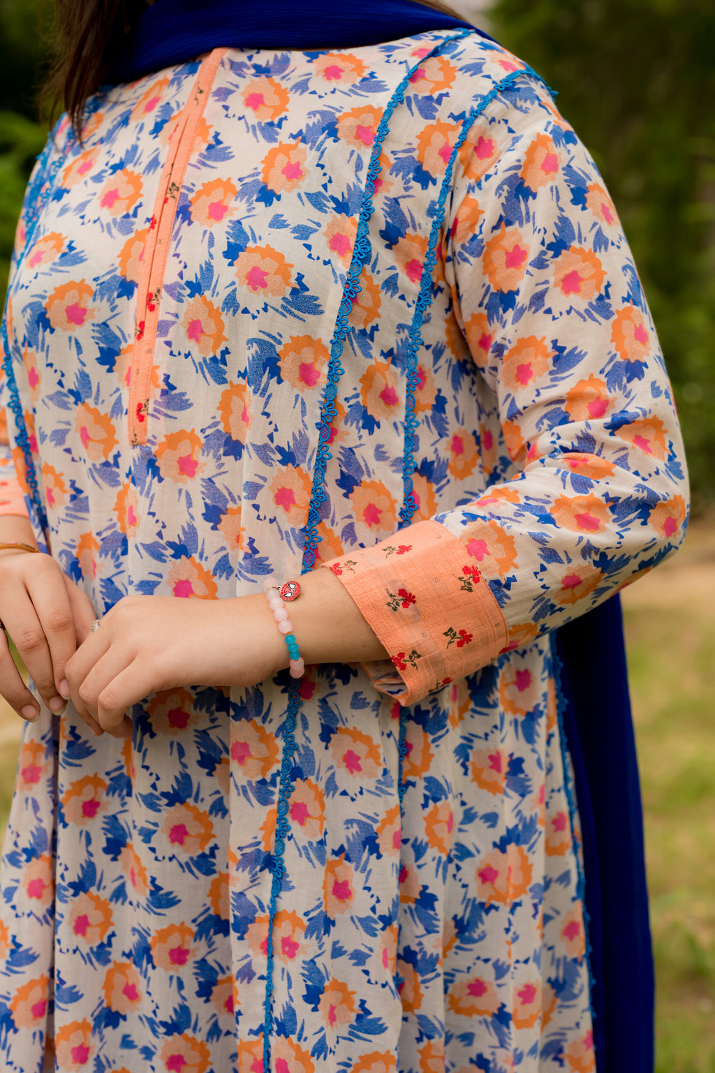 Cotton Crape Floral 1 Piece Air Line Shirt