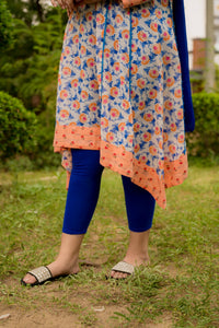 Cotton Crape Floral 1 Piece Air Line Shirt - Shade For Teen 