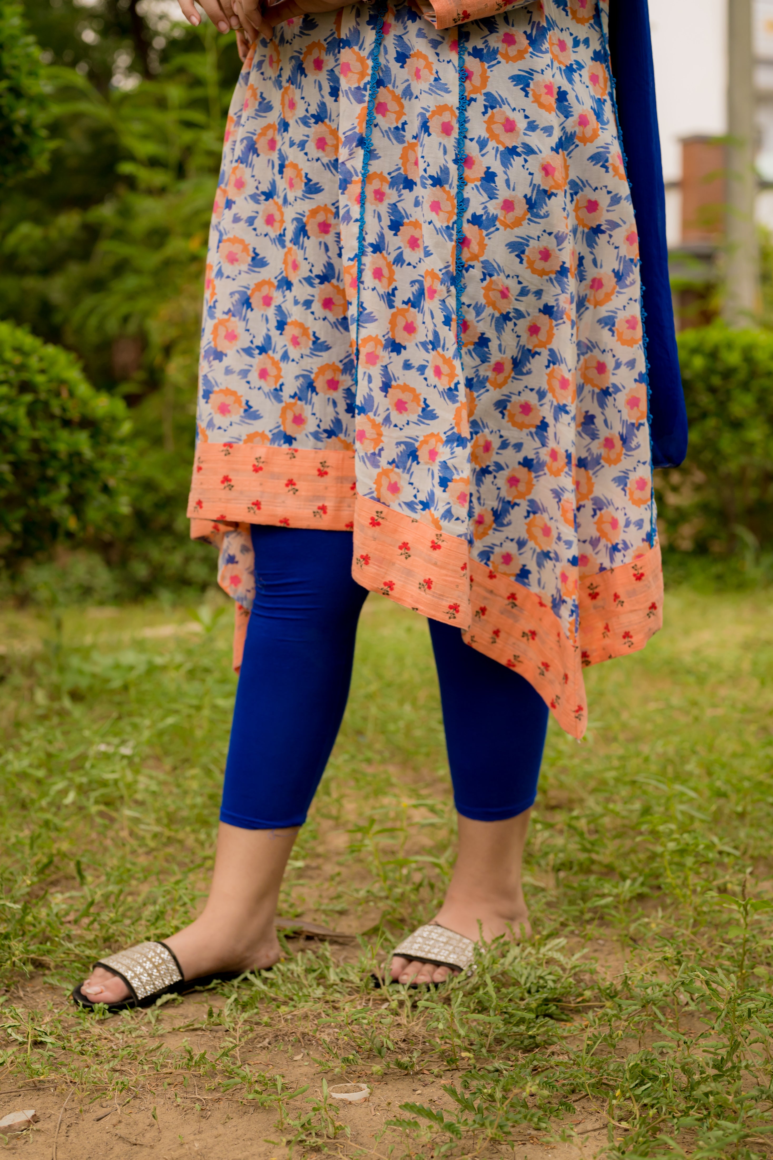 Cotton Crape Floral 1 Piece Air Line Shirt