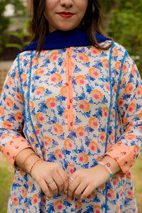 Cotton Crape Floral 1 Piece Air Line Shirt - Shade For Teen 