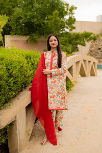 Floral Digital Print 3 Piece Lawn