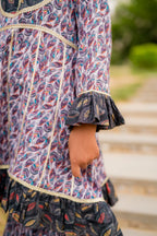 Floral Print Digital Lawn With Gharara - Shade For Teen 