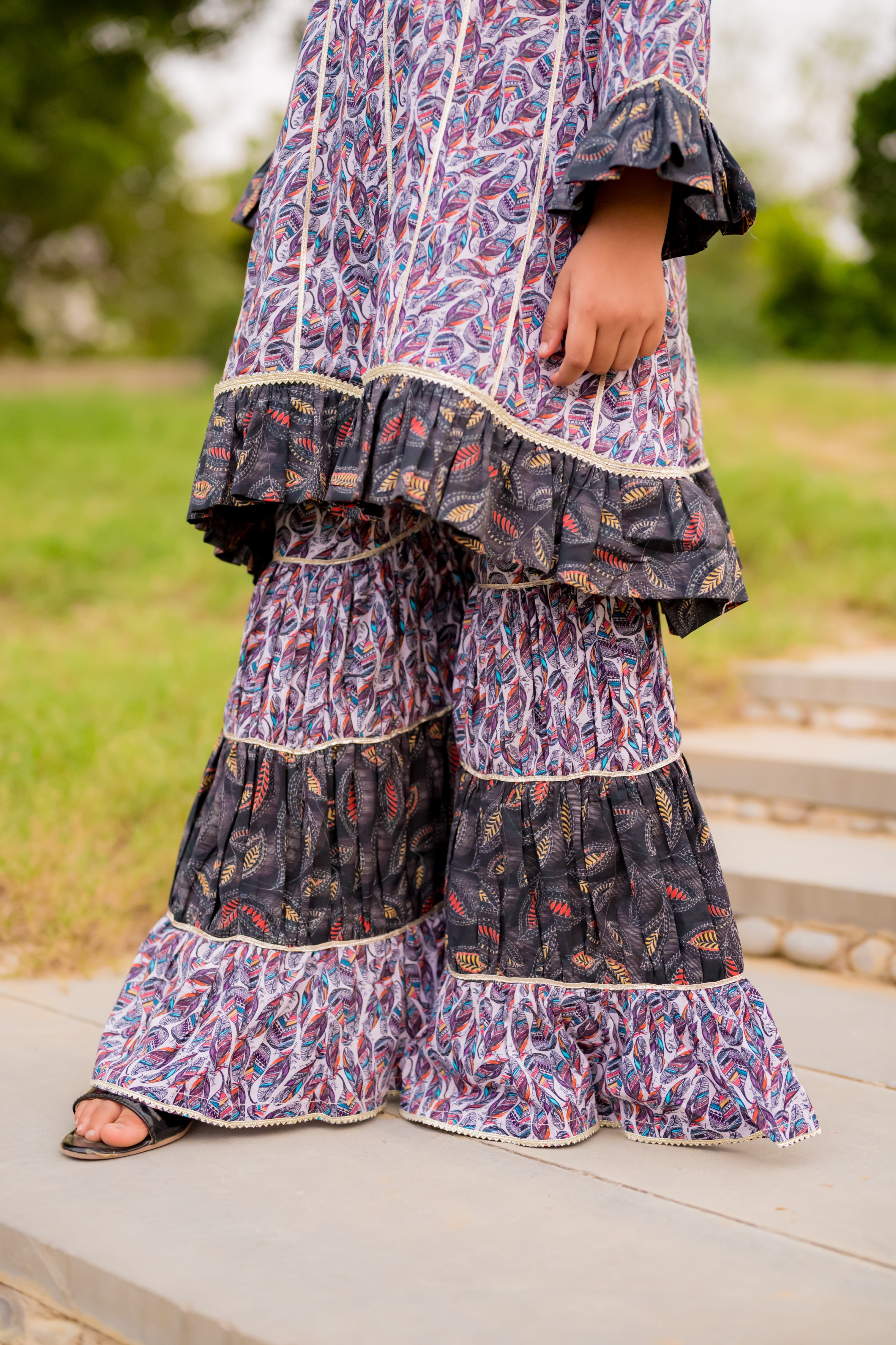 Floral Print Digital 2 Piece Lawn With Gharara