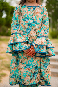 Floral Digital Print Sea Green - Shade For Teen 