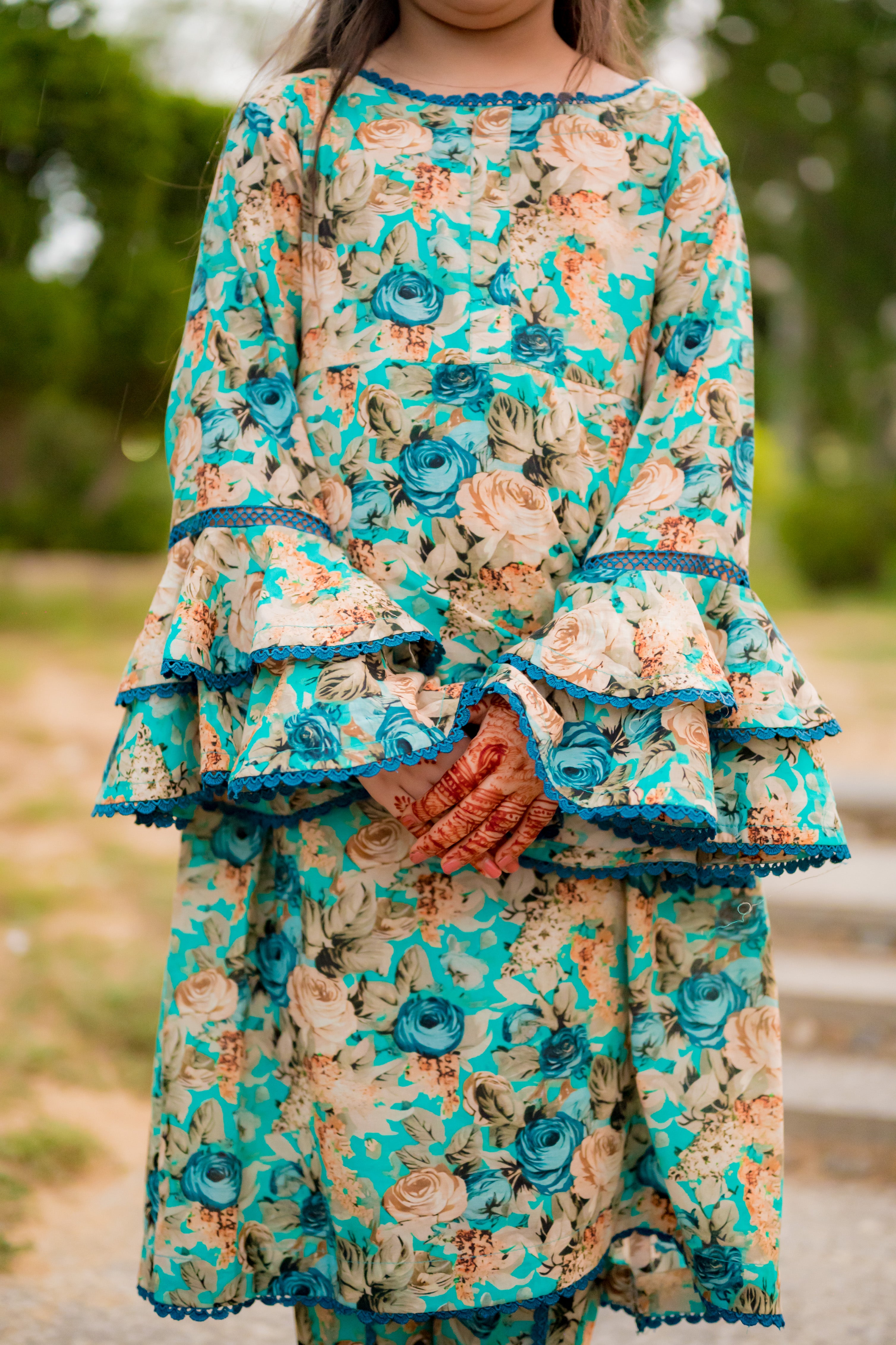 Floral Digital Print Sea Green 2 Piece Lawn