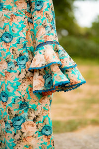 Floral Digital Print Sea Green - Shade For Teen 