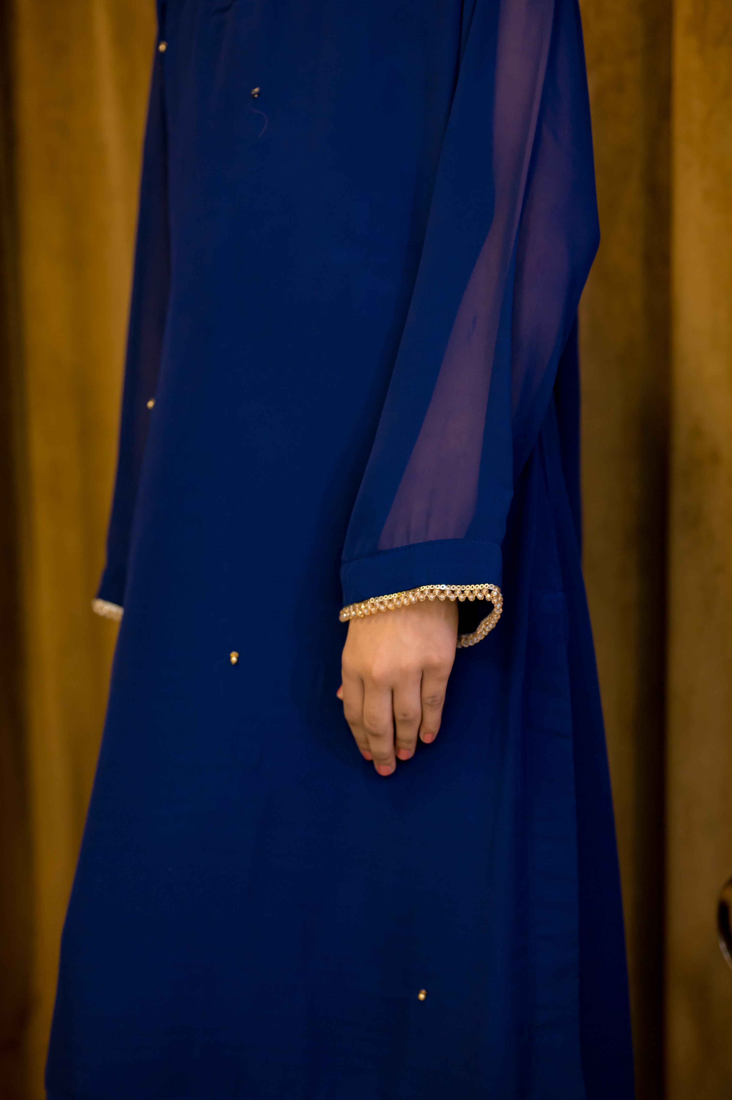 Embroided Neck Georgette 3 Piece Suit