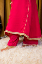 Magenta Georgette 3 Piece Suit - Shade For Teen 